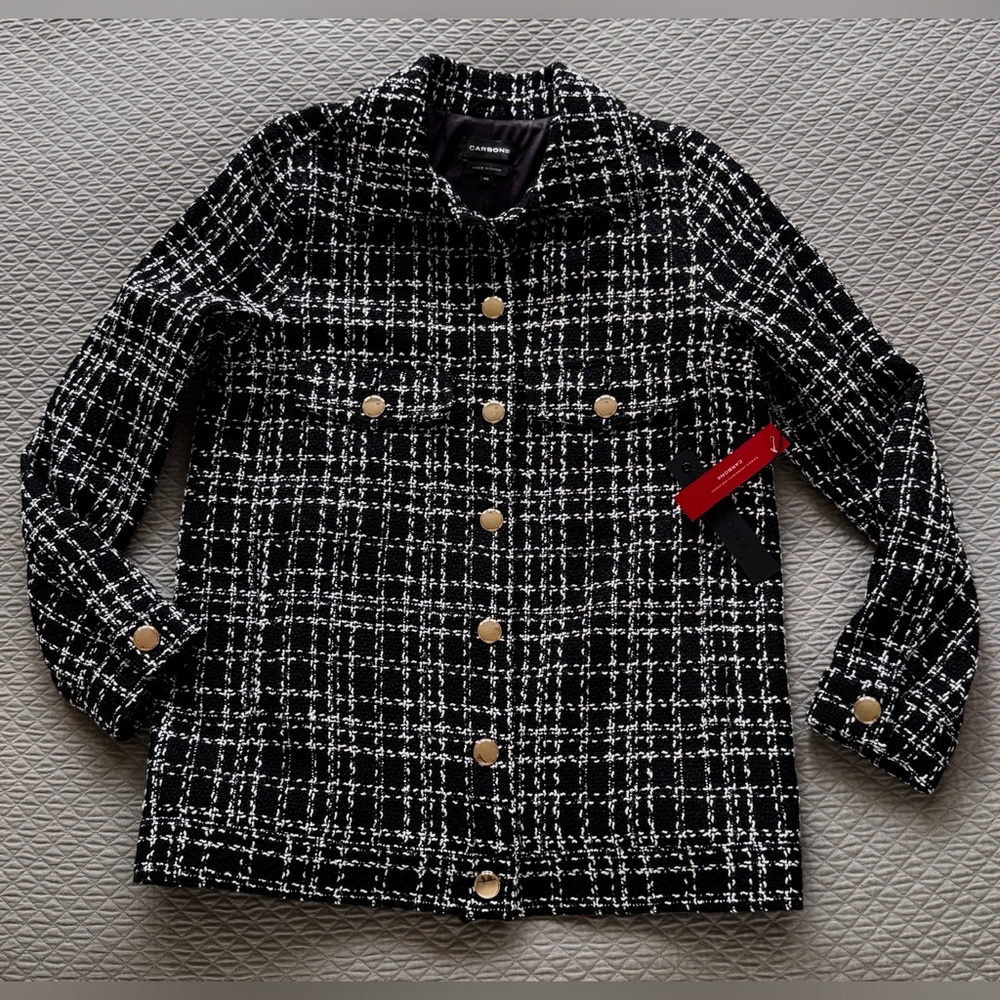Carbon38 Black and White Tweed Blazer